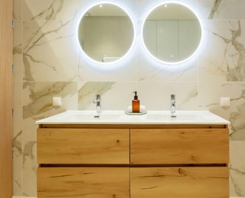 bathroom marble look design