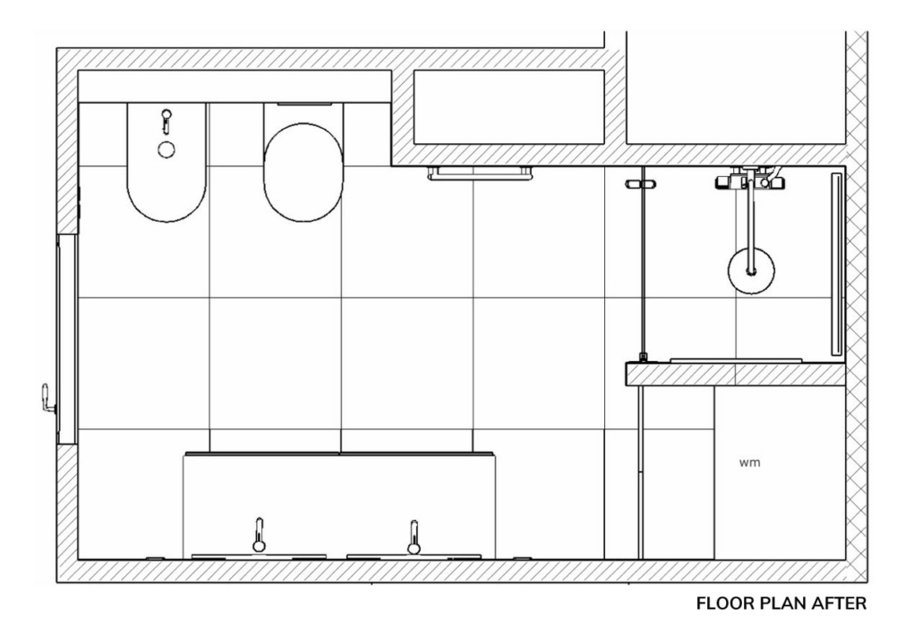 bathroom marble design floor plan after