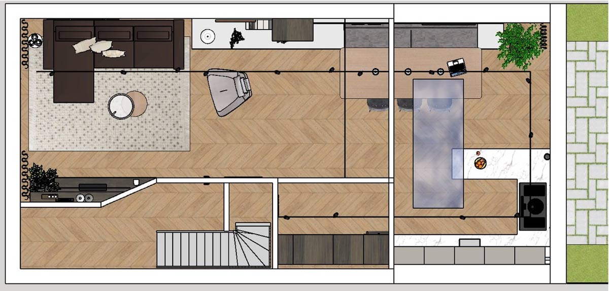 extended living room floorplan